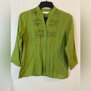 Tweeds Women’s Linen Blend Lime Green Women's Top size medium
